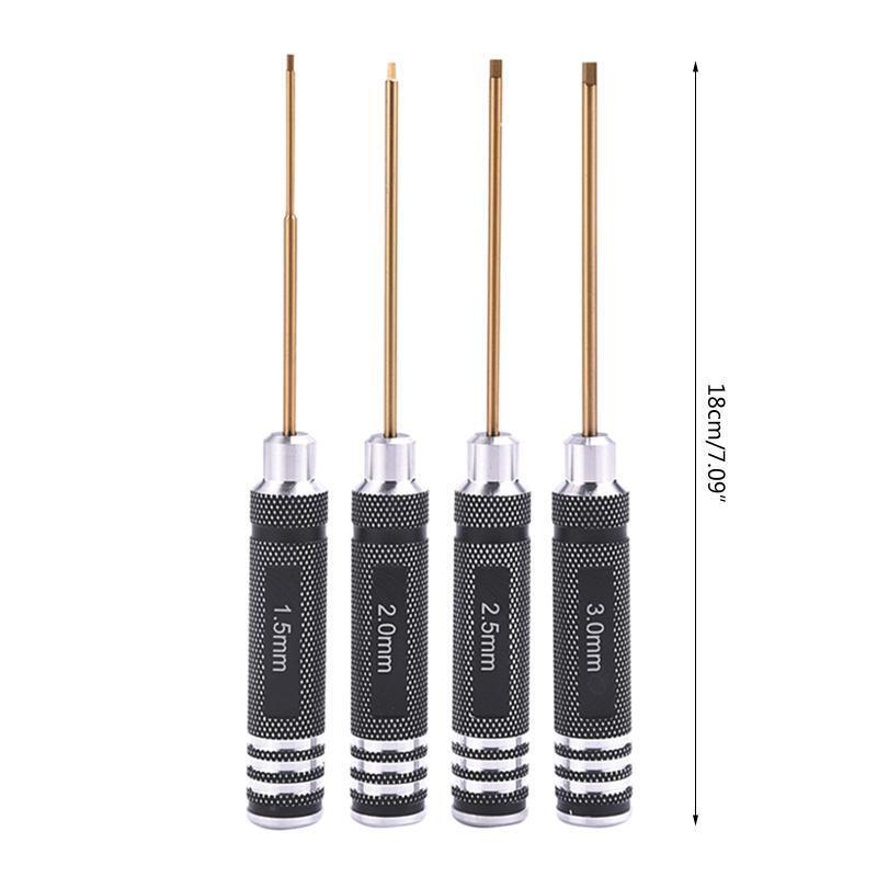 4-Pack Hex Screw Driver Set 1.5mm 2.0mm 2.5mm 3.0mm Allen Wrench Key Screwdriver