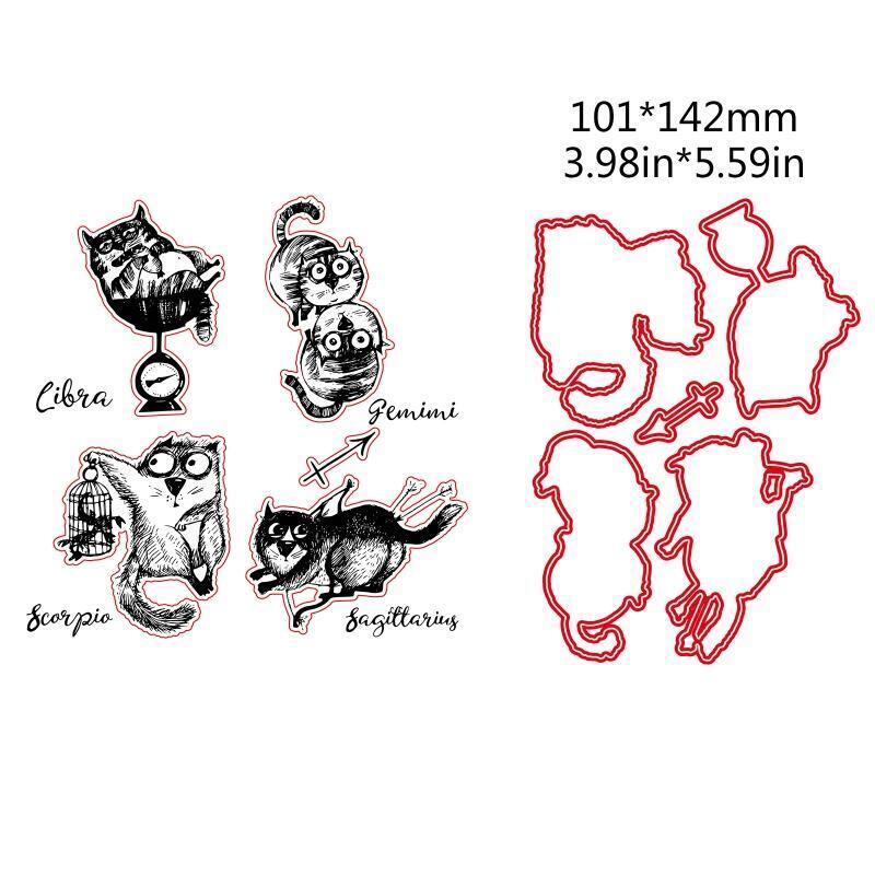 Animal Entertainment Metal Cutting Dies and Stamps Stencils Set DIY Crafts