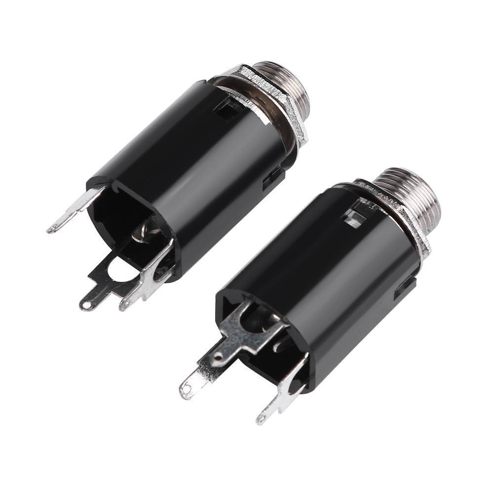 2pcs Guitar Endpin Jack 6.35mm Input for Electric Guitar Bass Output Parts