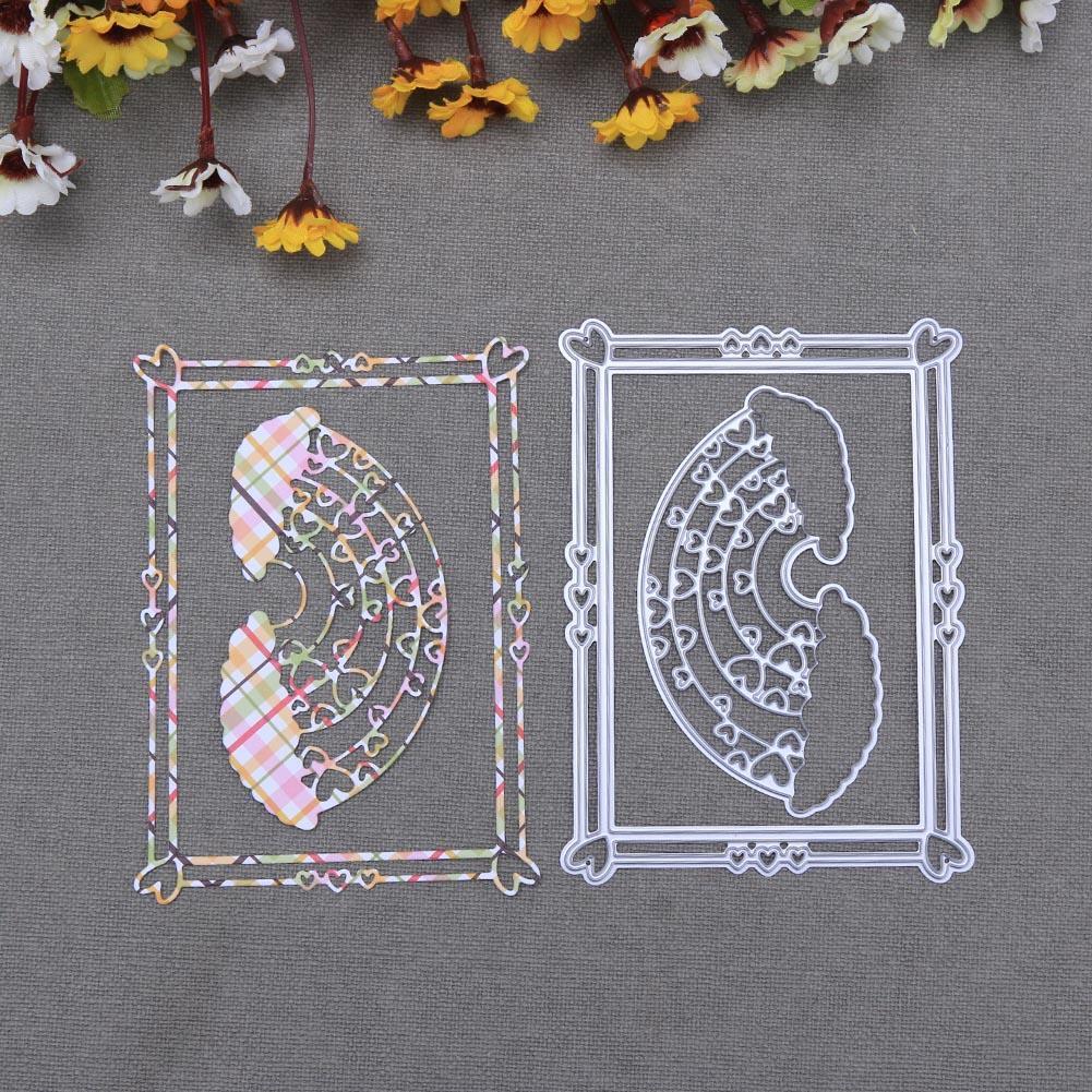 2pcs Rainbow Frame Metal Cutting Die Embossing Stencil for DIY Scrapbooking