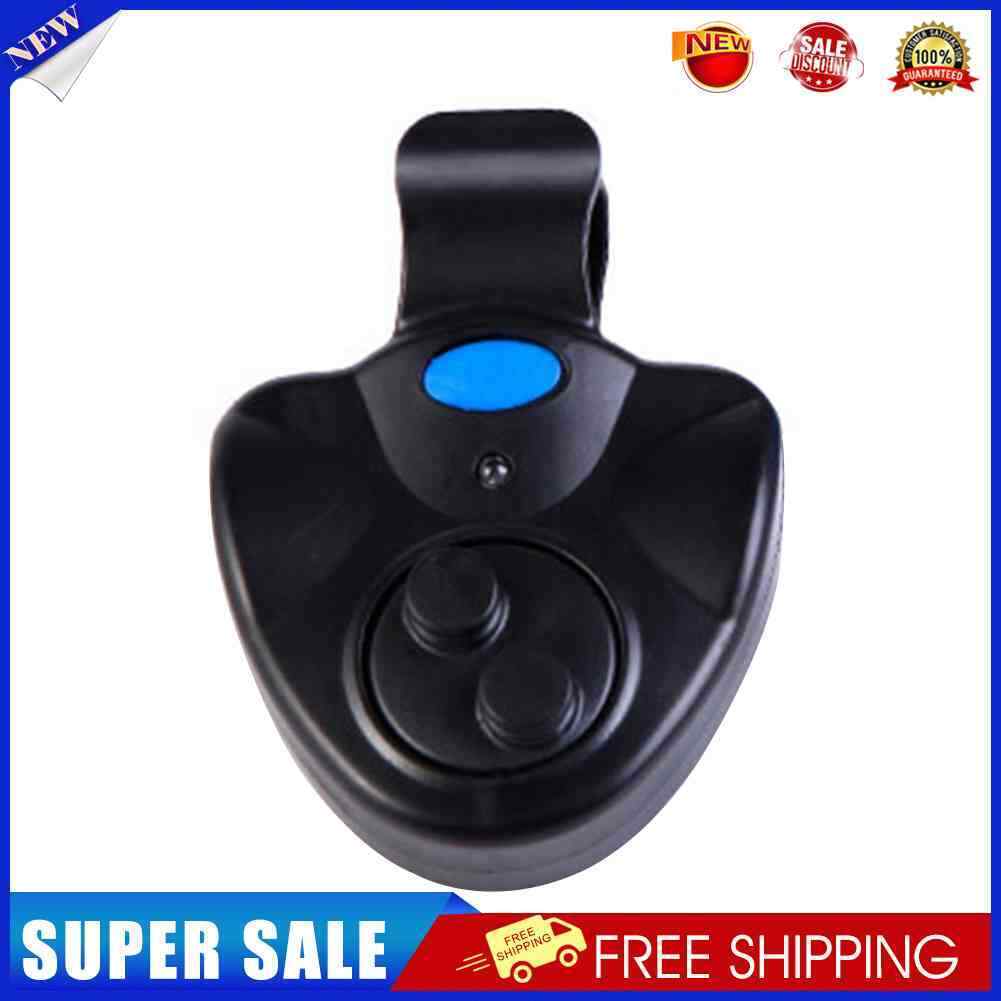 LED Light Fishing Bite Alarm Electronic Buzzer on Fishing Rod Alert (Black)