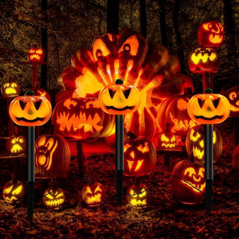 Pumpkin In-Ground Light Smile Pumpkin Stake Lamps Atmosphere Battery Box Lights