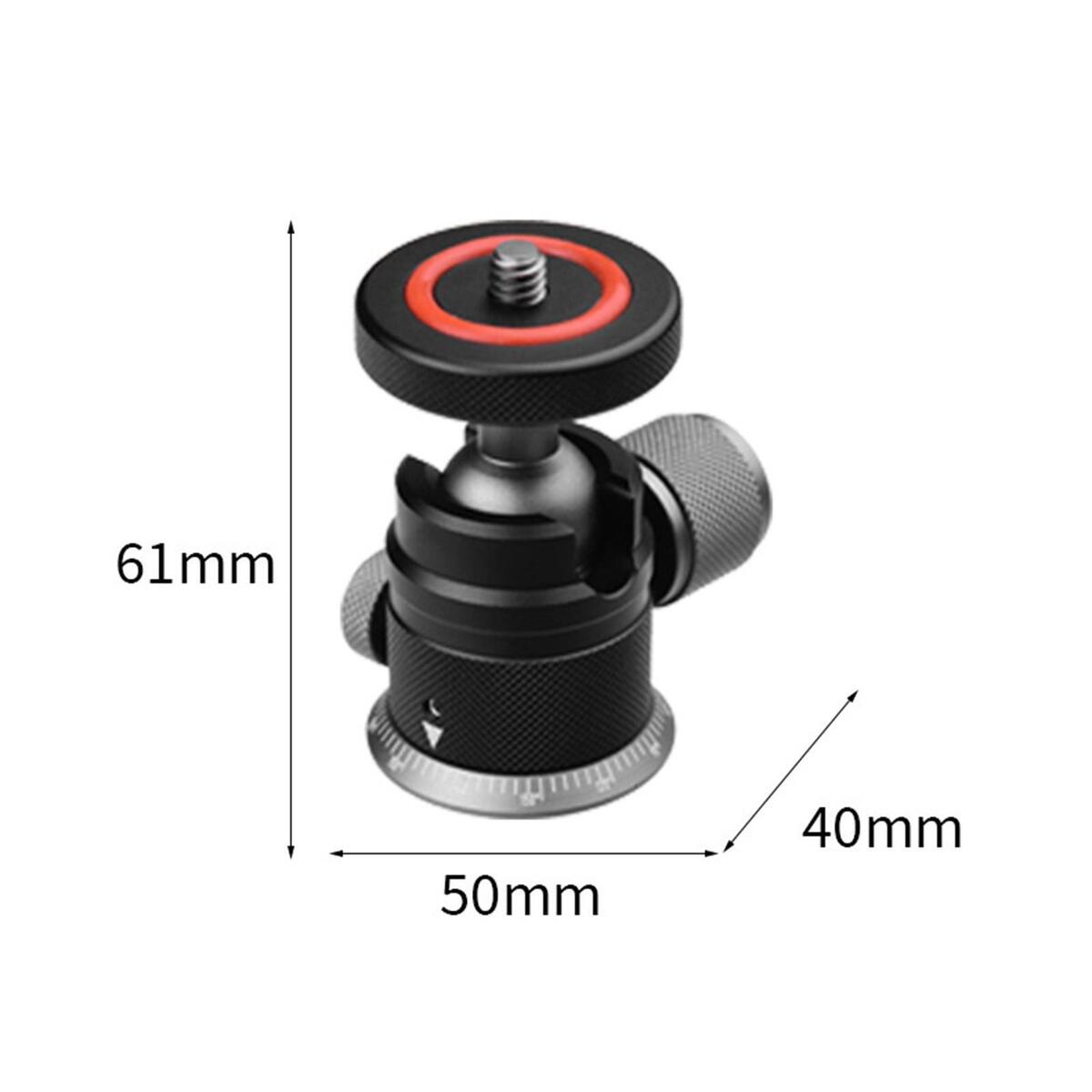 Mini Ball Head with 1/4" Screw 360 Degree Pan Adapter for Light Stand DSLR