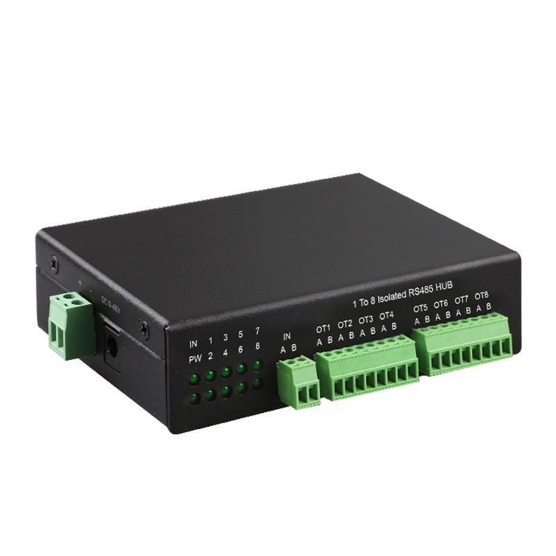 8-Port RS485 HUB Splitter 1 In 8 Out Industrial Grade Isolated Support 152.2Kbps
