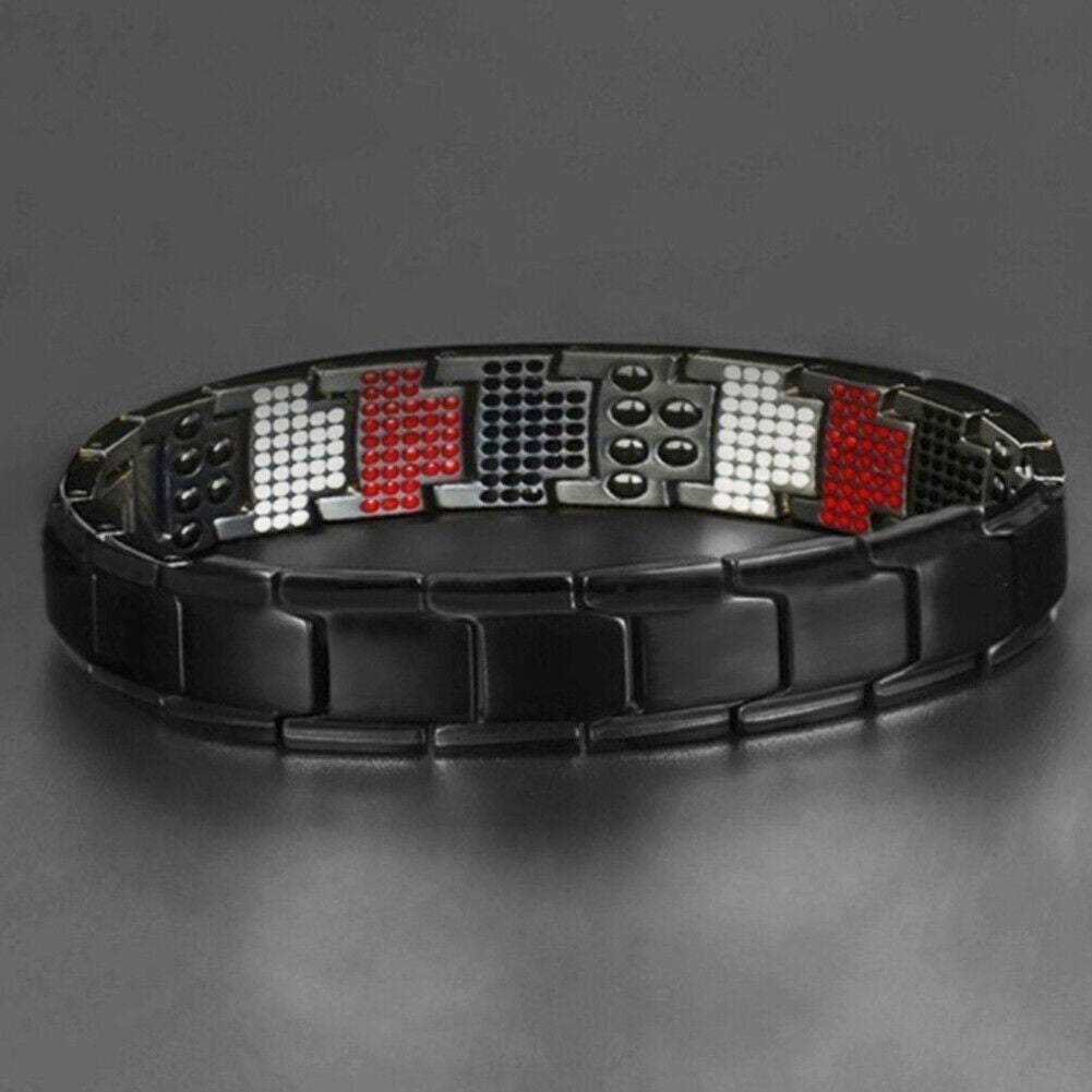 Removable Therapeutic Energy Healing Magnetic Bracelet Jewelry (Black)