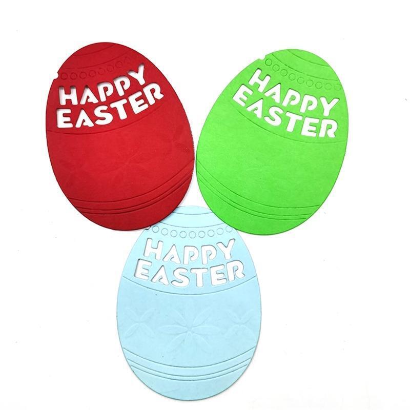 Happy Easter Egg Metal Cutting Dies Stencil DIY Scrapbooking Embossing Tool Card