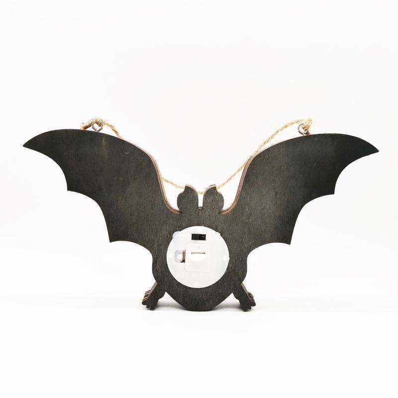 Luminous Bat Wood Hanging Ornament Harvest Festival Halloween Porch Party Decor