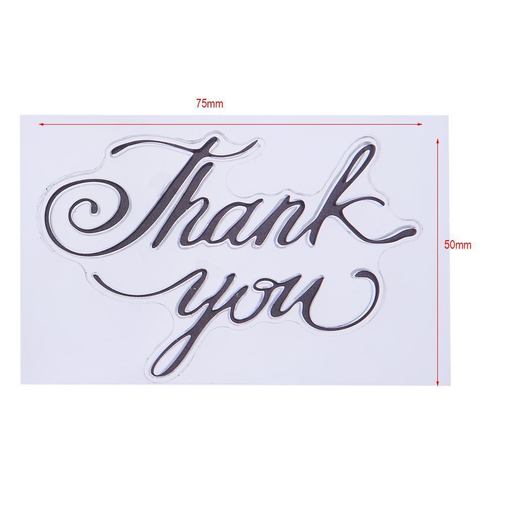 Silicone Thank You Stamp+Metal Cutting Dies Stencil Frame Scrapbook Album