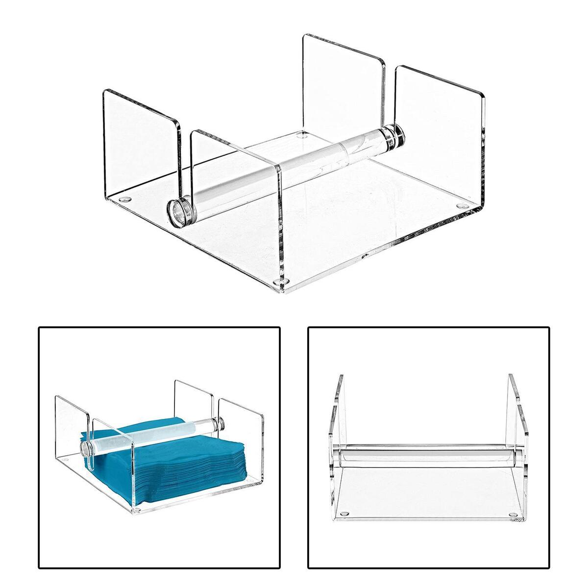 Acrylic Guest Towel Napkin Holder Square Clear for Countertops Hotel Party