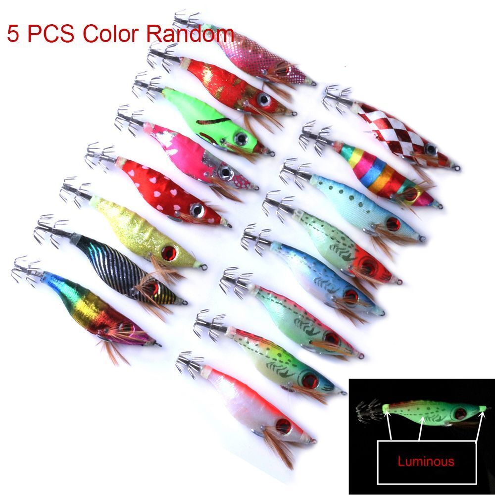 Bait Big Eyes Squid Jigs Luminous Shrimp Lure Glow in the Dark Night Fishing