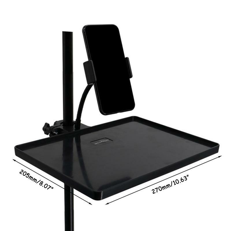 Sound Card Tray Live Broadcast Tripod Phone Clamp Holder for Outdoor Singing