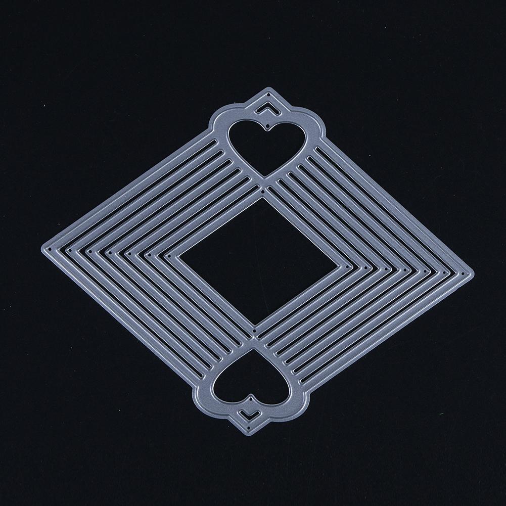 Rhombus Heart DIY Metal Stencil for Scrapbook Craft Embossing Cutting Die
