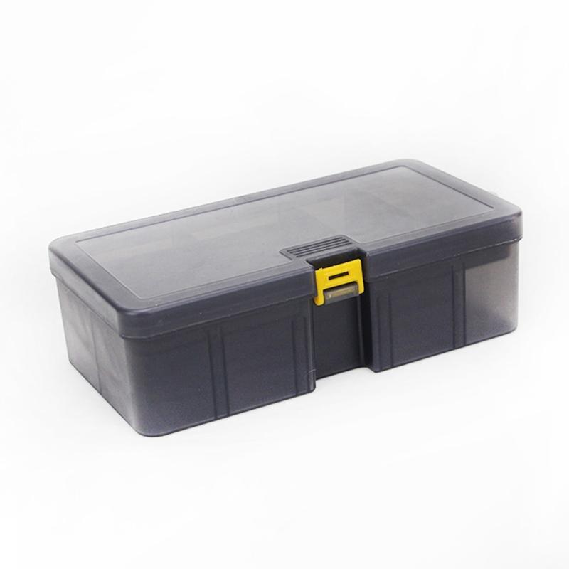 Dual Layer Tool Storage Box Translucent Gray Gifts for Fishing Enthusiasts