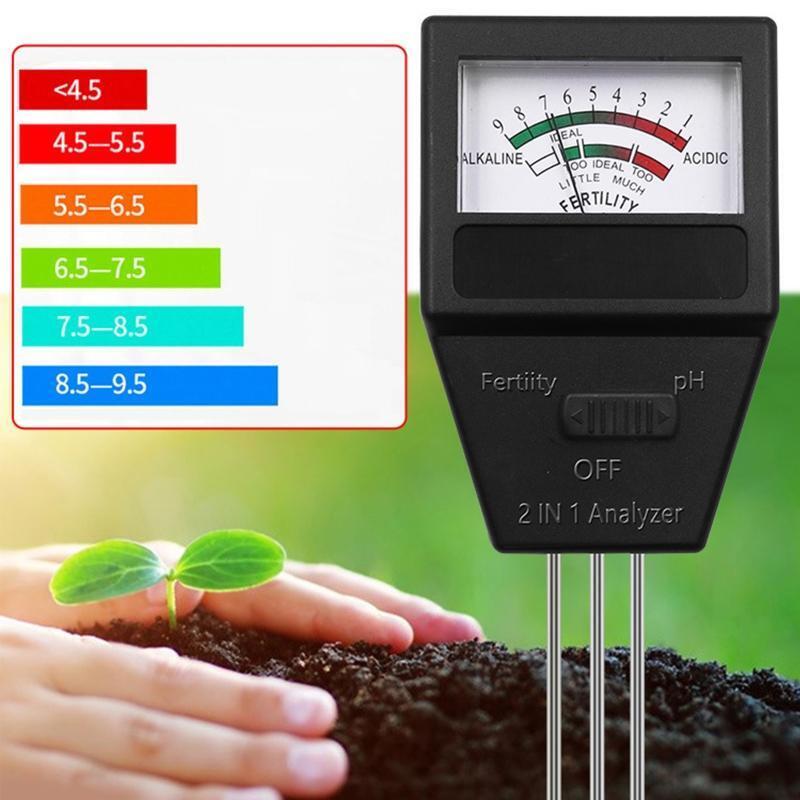 Soil PH Fertility Meter with 3 Probes for Garden Farm Lawn Outdoor & Indoor