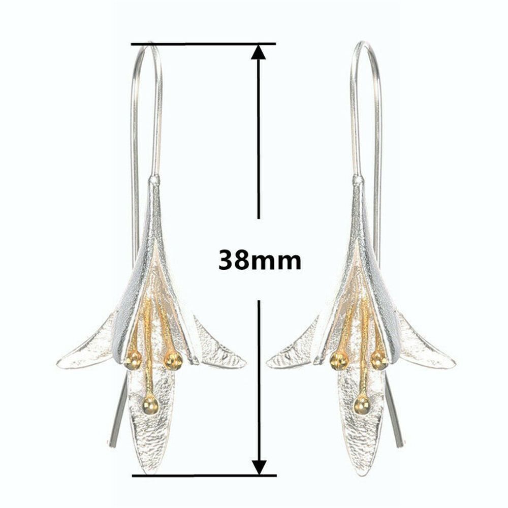 Women Drop Earrings Dangle Stud Jewelry Crack Shell Flower Petal Earrings
