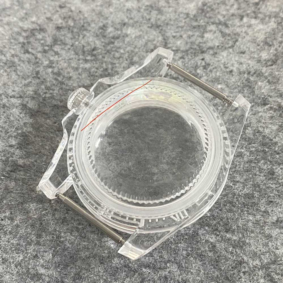 40mm SUB Plastic Transparent Case Watch Case for NH35/NH36 Watch Movement Parts