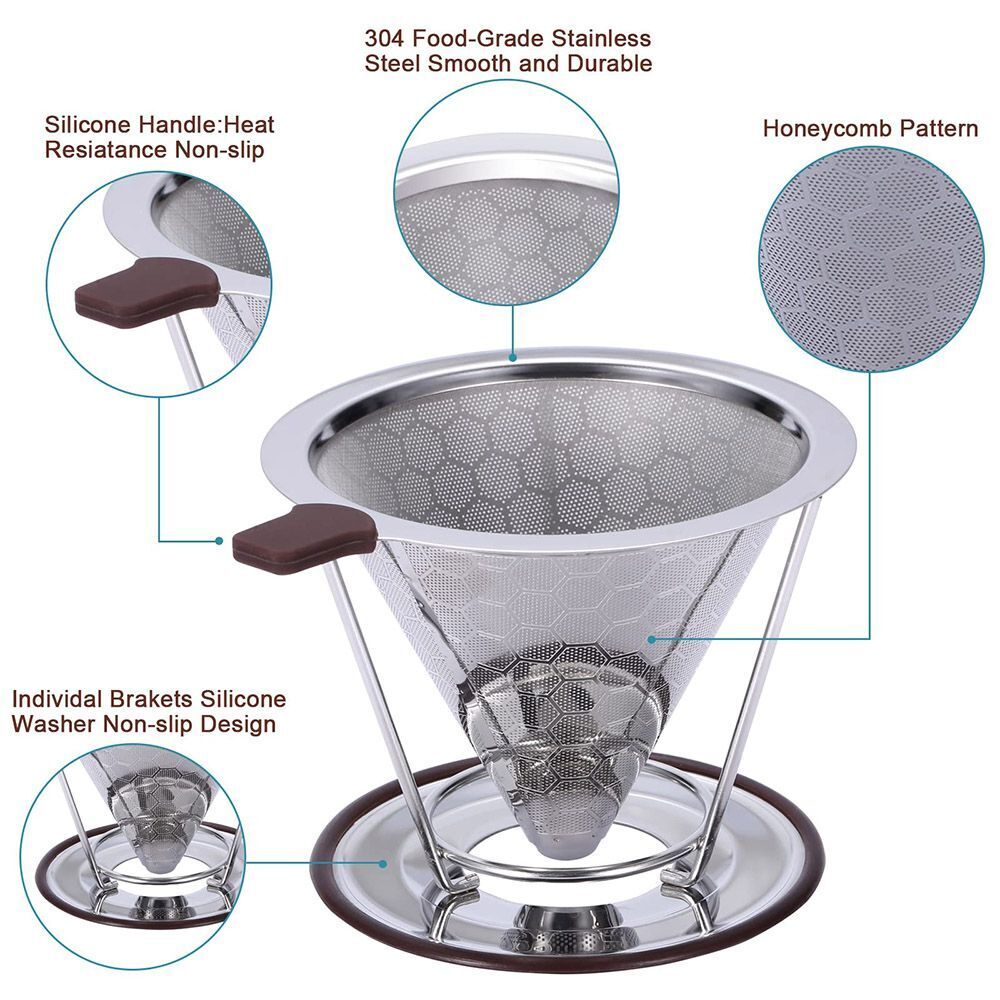 Coffee Filter Reusable Coffee Maker Pour Over Coffee Dripper Slow Drip