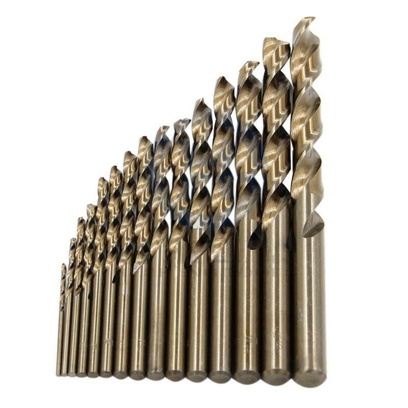 15Pcs 1.5mm-10mm Cobalt High Speed Steel Twist Drill Bits M35 Steel Punch Tools