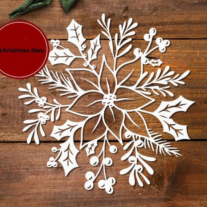 Christmas Flower Metal Cutting Dies Stencil DIY Scrapbooking Album Paper Card