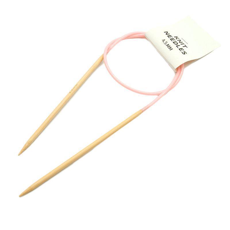 2pcs Circular Knitting Needles Set Bamboo Wooden Circular Sewing Crochet Hook