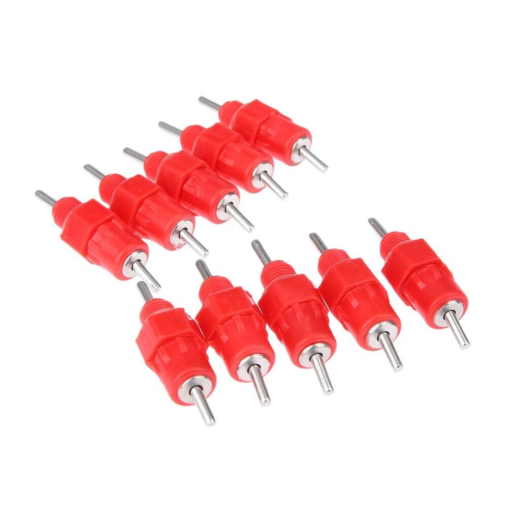 10 PCS Animal Duck Chicken Water Nipple Steel Ball Automatic Dispenser Screw