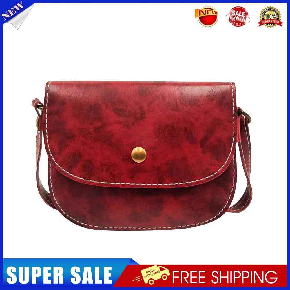 Casual Women Messenger Bags Crossbody Leather Mini Shoulder Handbags (Red)