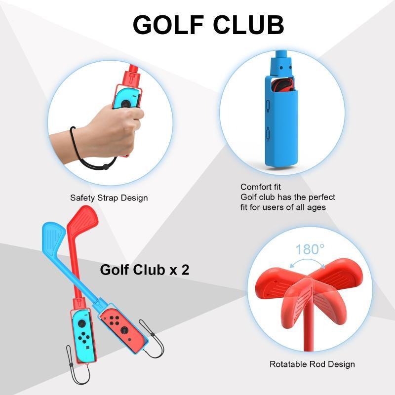 Switch Sports Game Accessories Set with Leg Strap Wrist Band Grip Rocket Sword