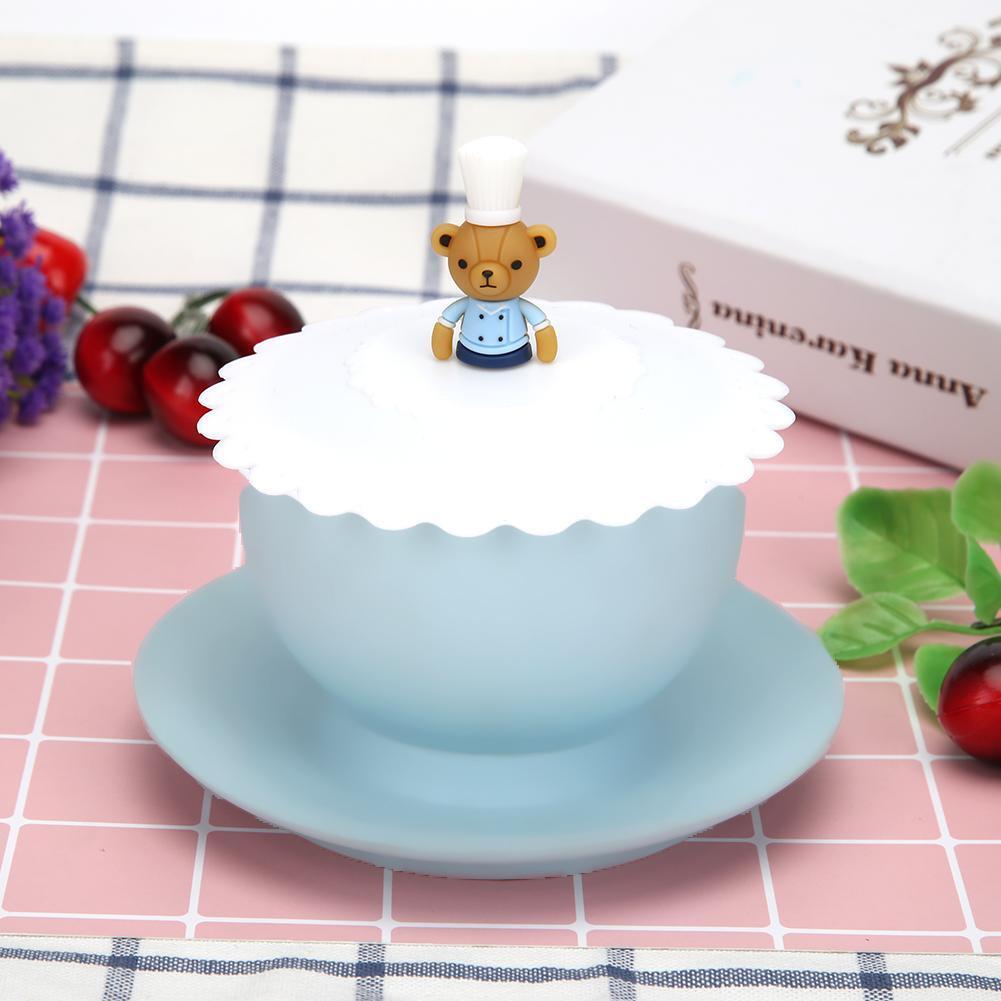 Multi-functional Silicone Dust-proof Bowl Cover Leak-proof Cup Lid (White)