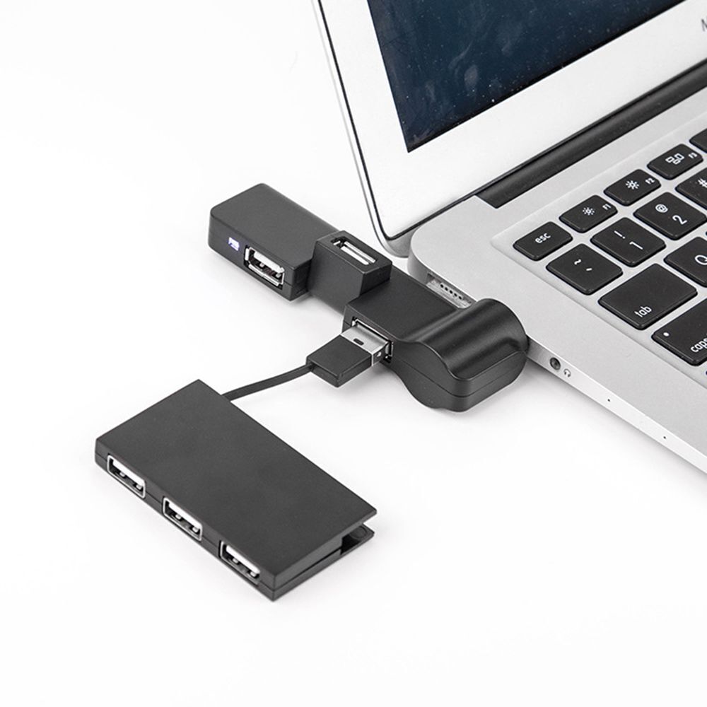 Mini Data Cable Adapter Rotatable USB Hub Splitter Expander USB Adapter