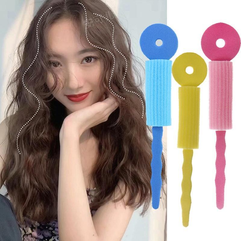 3Pcs Foam Curlers No Heat Flexible Curler Rollers DIY Curly Styling Tools for Wo