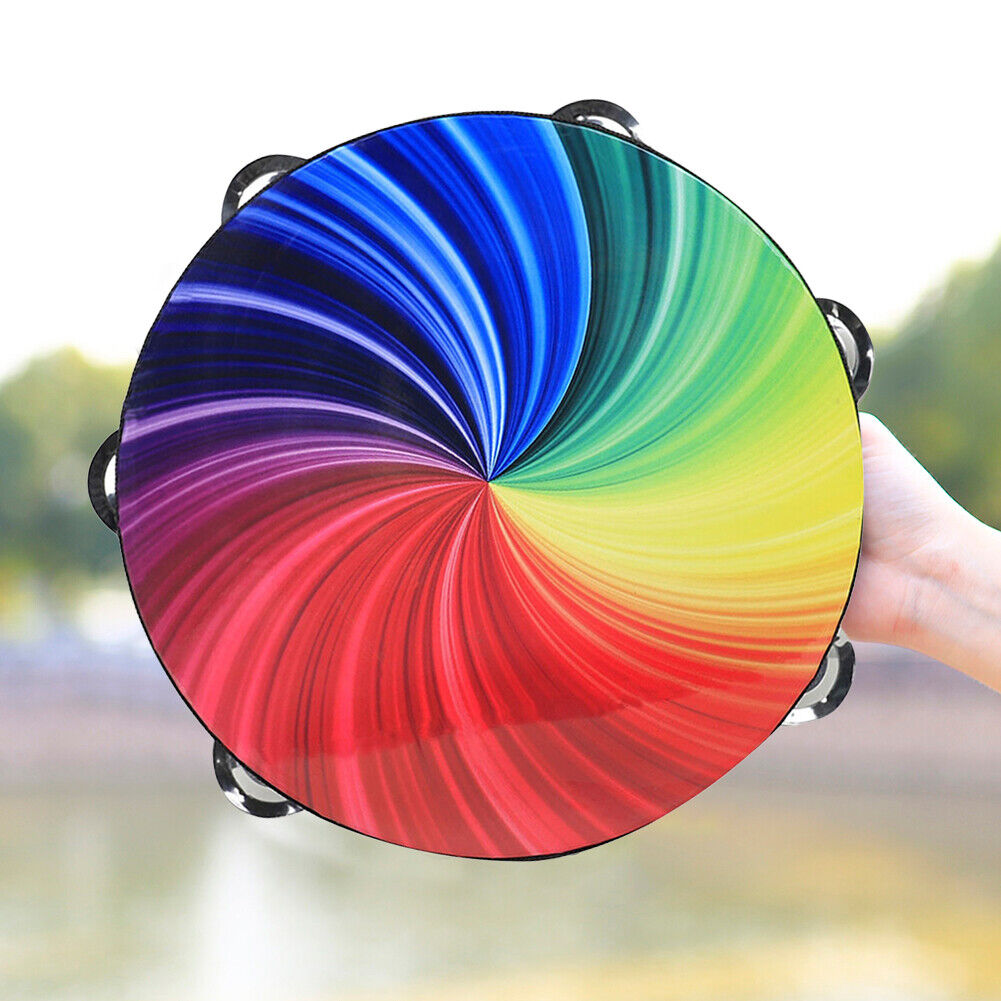 8 inch Double Row Tambourine Orff Percussion Instrument Hand Drum for Kids