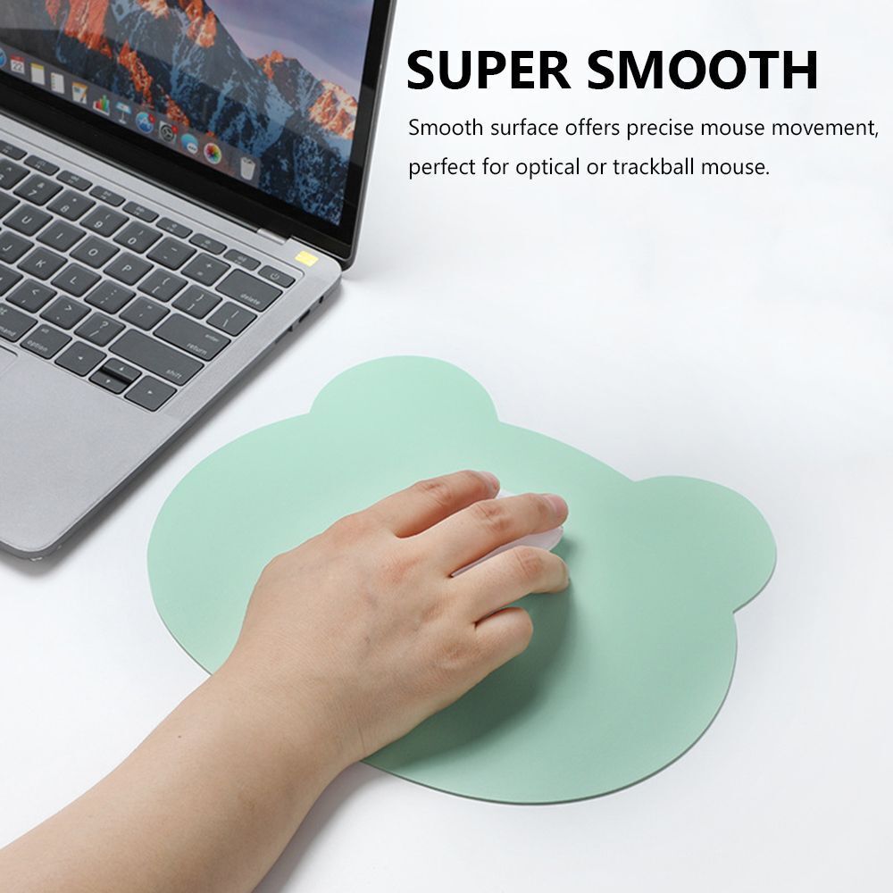 Desk Mat Anti-slip Writing Mat PU Leather Keyboard Mice Mat Mouse Pad Bear Head