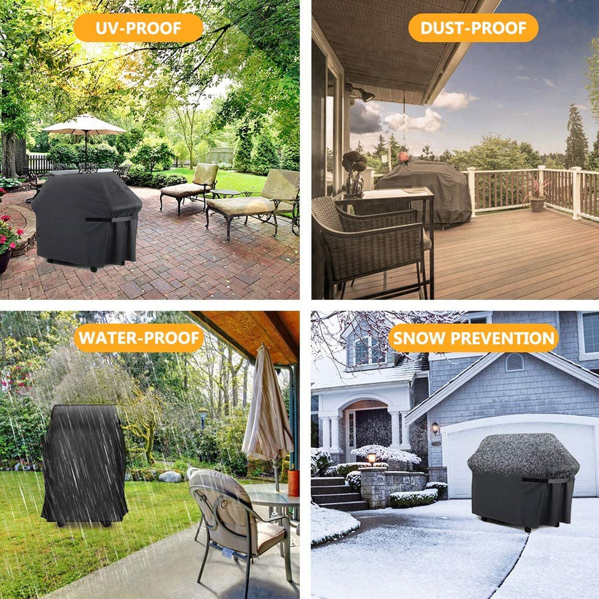 BBQ Grill Cover, Weather Resistant, UV Waterproof, Barbecue Gas Protector