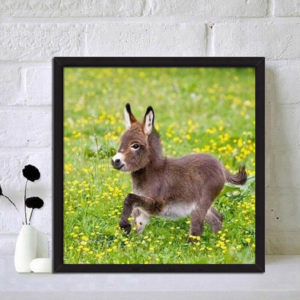 5D DIY Diamond Painting Donkey Full Round Drill Embroidery Home Decor Craft