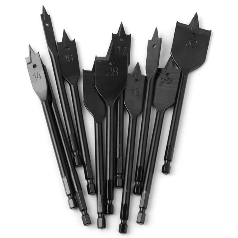 Carbon Steel Drilling Tools Durable Spade Drill Bit Set Paddle Flat Bits