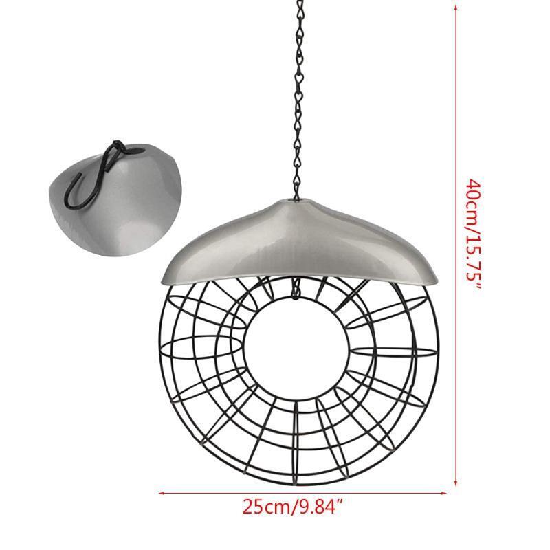 Outdoor Wild Birds Feeder Squirrel Proof Hanging Metal Bird Food Holder