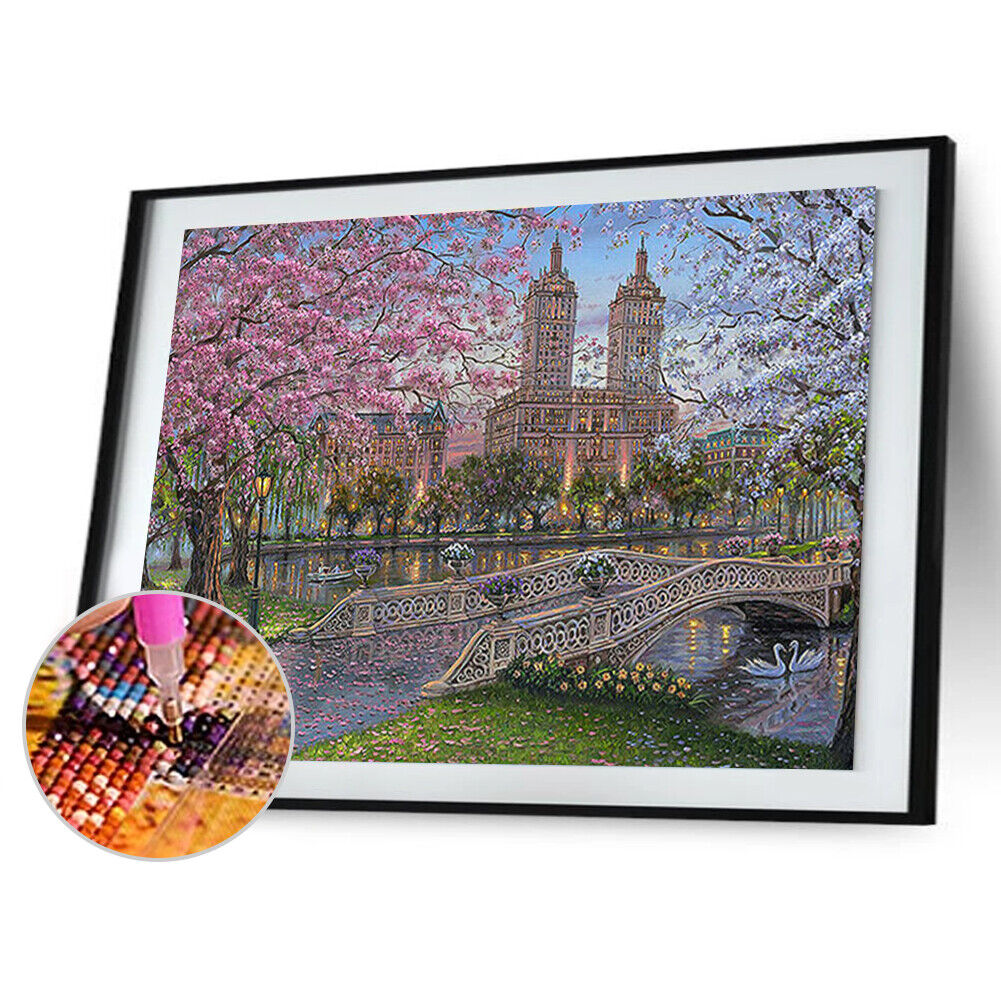 5D DIY Diamond Painted Square Diamond City Blossom ZQF2410