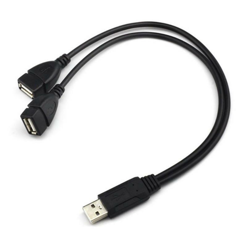 1 Male to 2 Female Power Cord USB Splitter USB 2.0 Y Splitter Charger Cable