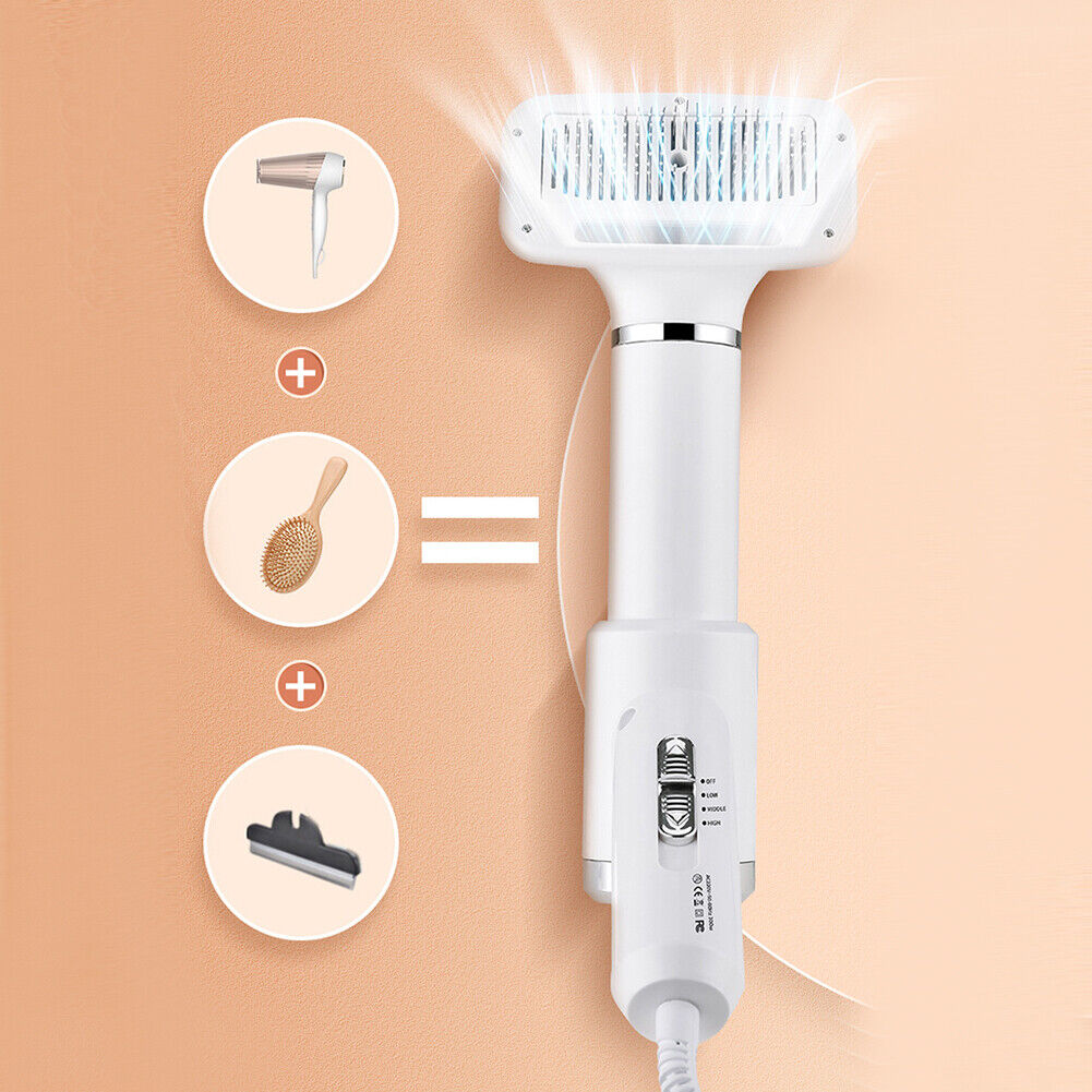 2-in-1 Dog Hair Dryer Low Noise Puppy Grooming Comb Brush Fur Blower (EU)