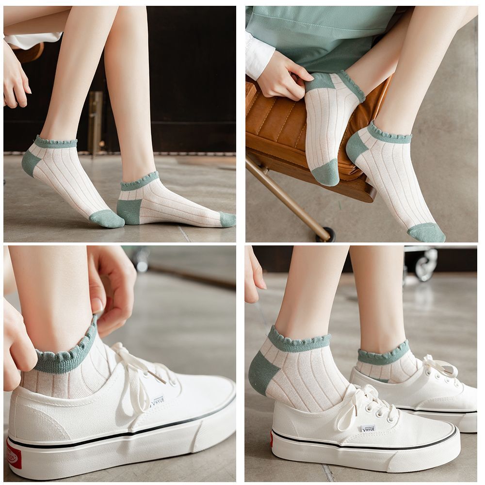 Women's Fresh Cotton Low Cut Short Socks Ankle Socks Boat Socks Breathable
