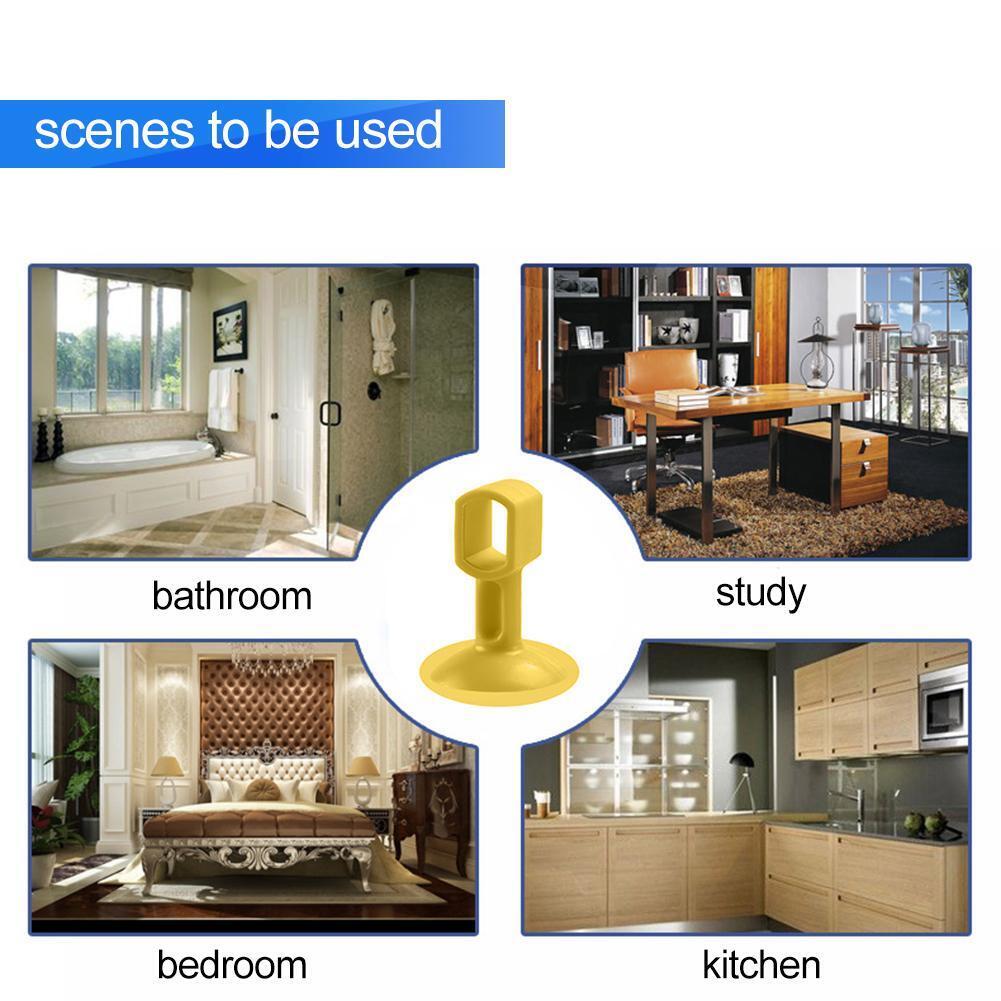 2pcs Doorknob Wall Mute Crash Pad Cushion Door Handle Silencer (Yellow)
