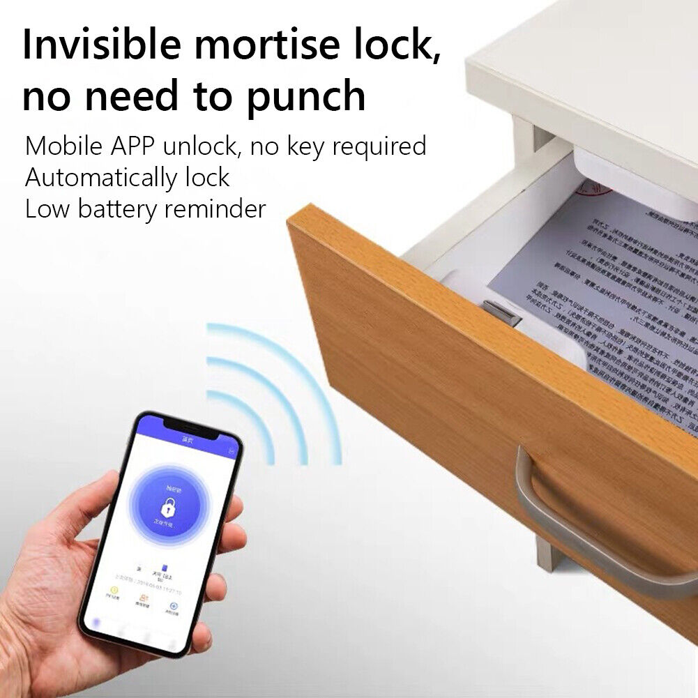 T1 Tuya APP Bluetooth-compatible Electronic Invisible Smart Drawer Lock
