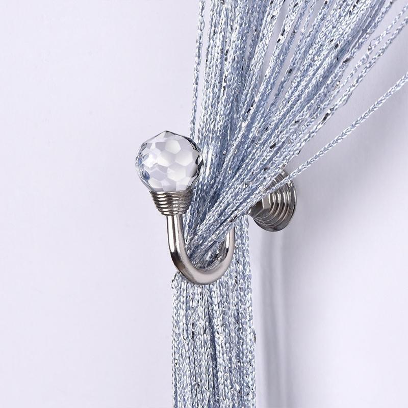 Portable Durable Crystal Curtain Holdbacks 2PCS U Shaped Hook Curtain Tieback