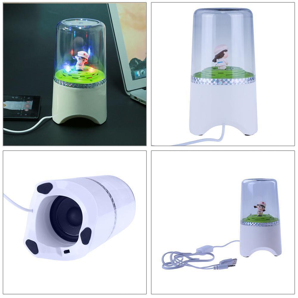 Mini Portable USB Powered 2.0 CH Speaker with LED Light for Notebook PC