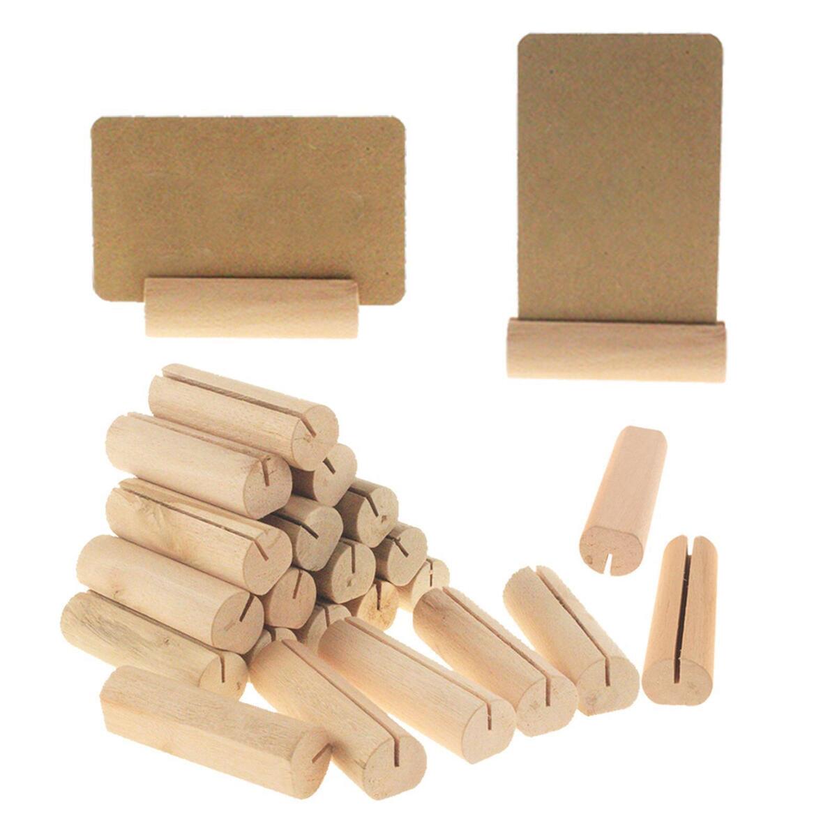 20x Wood Place Card Holders Wedding Kraft Place Cards Table Numbers Sign