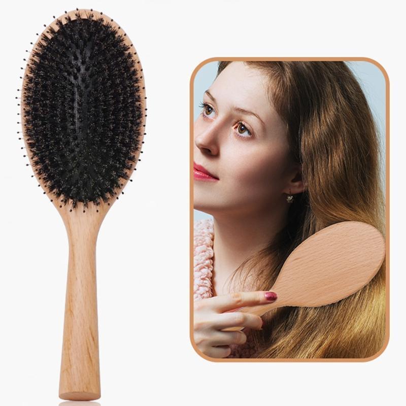 Wood Handle Bristle Air Cushion Massage Comb Anti-static Massage Airbag Comb