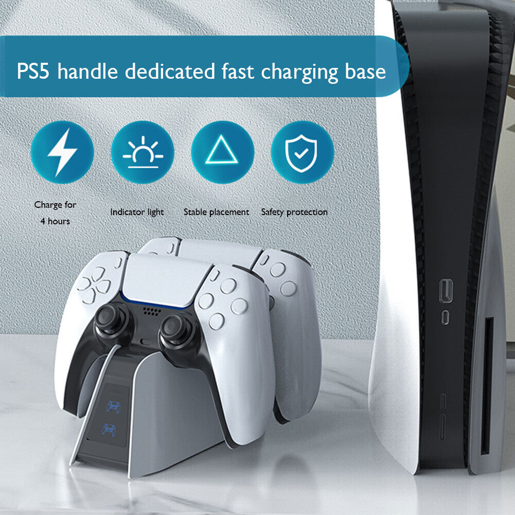For DualSense Charger 2-Pin Contact Dual Controller Fast Charging Station