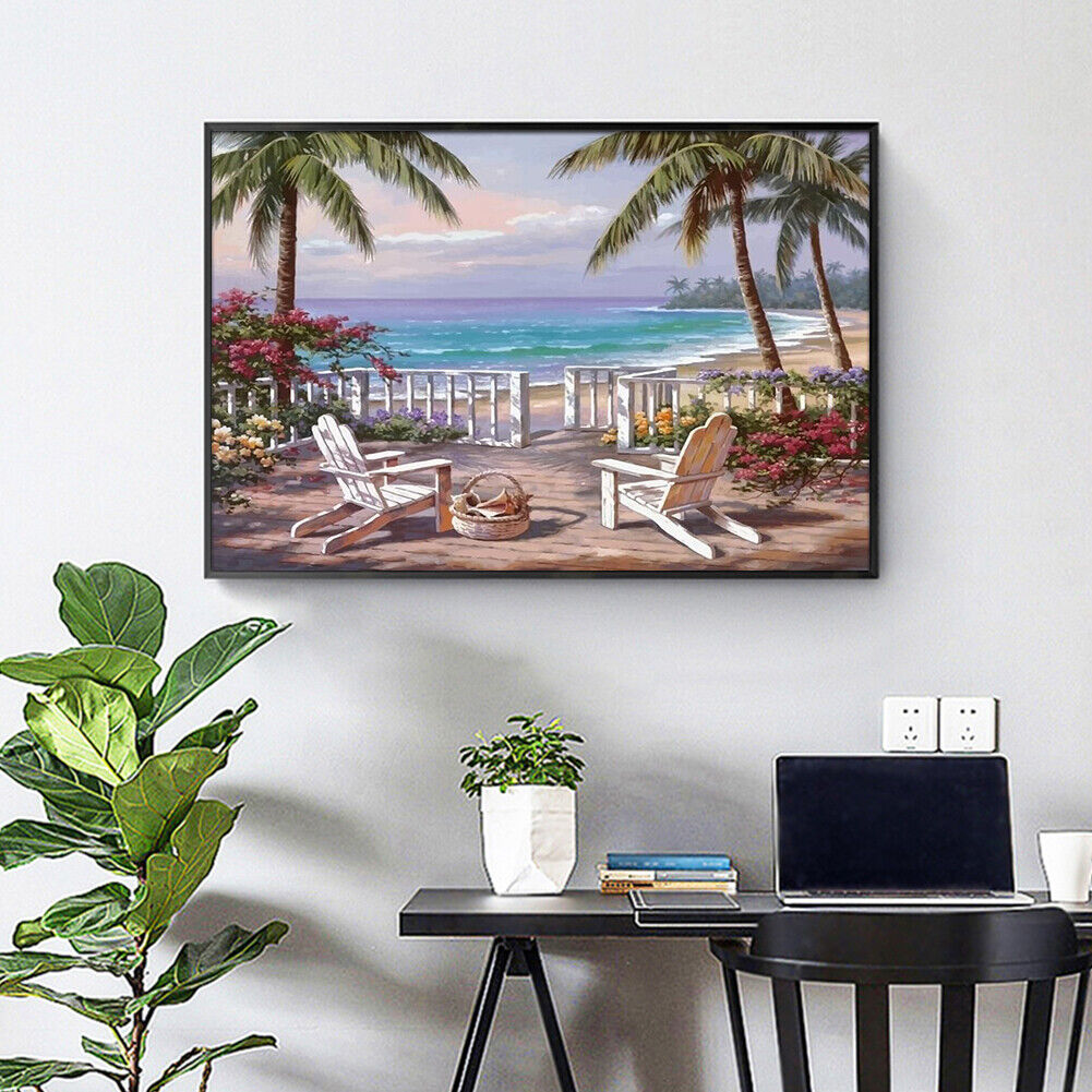DIY Unframed Seascape Oil Painting Picture By Numbers Canvas Drawing Paint