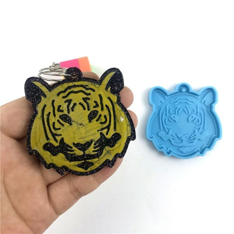 Tiger Pendant Big Earrings Silicone Mould DIY Epoxy Craft Keychain Jewelry Mold