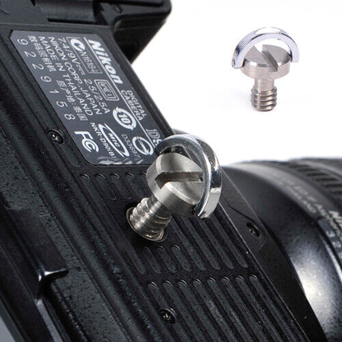 1x Flat Stainless 1/4" D Ring Screw fit for Camera Tripod Quick Release Plate Li